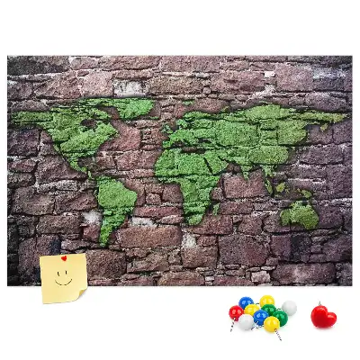 Tableau de liège Carte du monde sur le mur