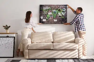 Tableau de liège Carte du monde sur le mur