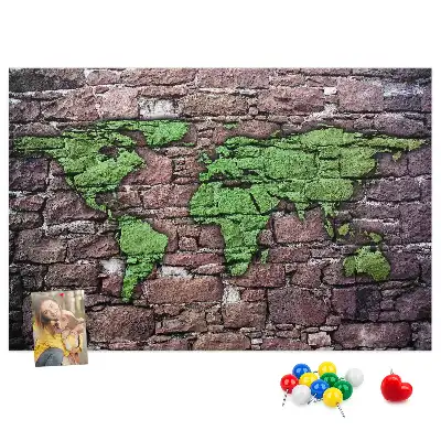 Tableau de liège Carte du monde sur le mur