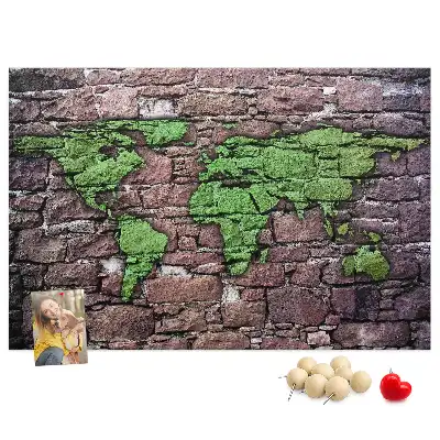 Tableau de liège Carte du monde sur le mur