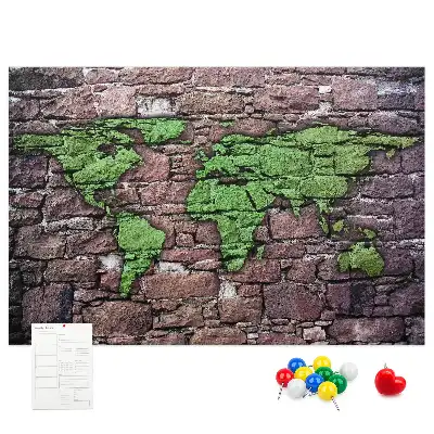 Tableau de liège Carte du monde sur le mur