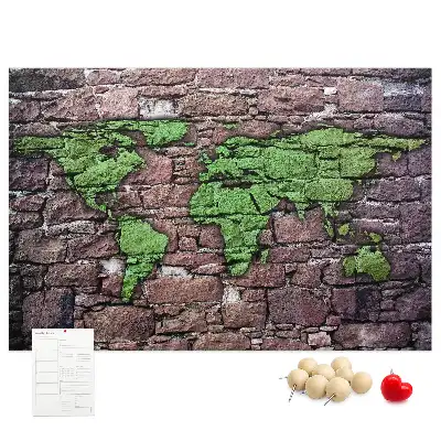 Tableau de liège Carte du monde sur le mur