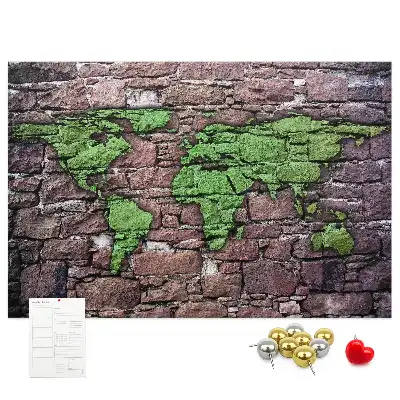 Tableau de liège Carte du monde sur le mur
