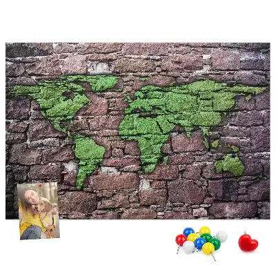 Tableau de liège Carte du monde sur le mur