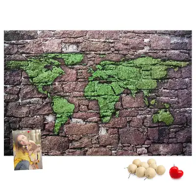 Tableau de liège Carte du monde sur le mur
