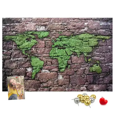 Tableau de liège Carte du monde sur le mur