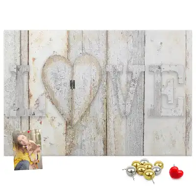 Tableau en liège déco Citation romantique love