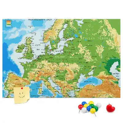Tableau en liège déco Géographie Carte du Monde