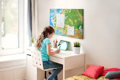 Tableau en liège déco Géographie Carte du Monde