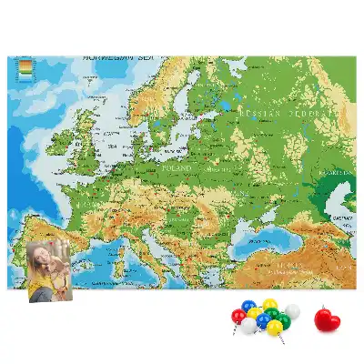 Tableau en liège déco Géographie Carte du Monde