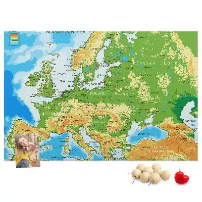 Tableau en liège déco Géographie Carte du Monde