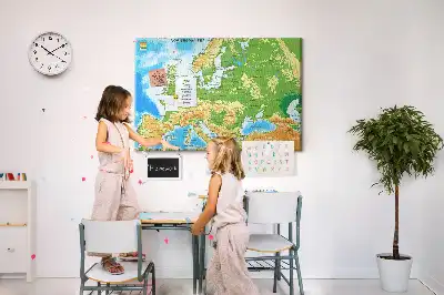 Tableau en liège déco Géographie Carte du Monde