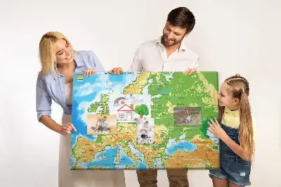 Tableau en liège déco Géographie Carte du Monde