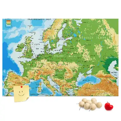 Tableau en liège déco Géographie Carte du Monde