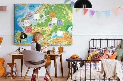 Tableau en liège déco Géographie Carte du Monde