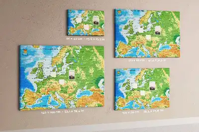 Tableau en liège déco Géographie Carte du Monde