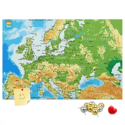 Tableau en liège déco Géographie Carte du Monde