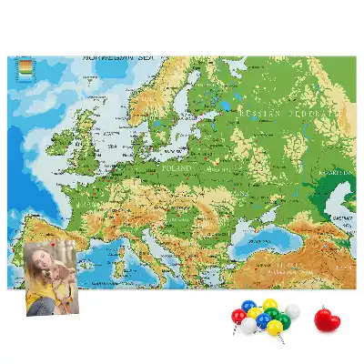 Tableau en liège déco Géographie Carte du Monde
