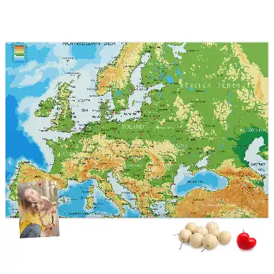 Tableau en liège déco Géographie Carte du Monde