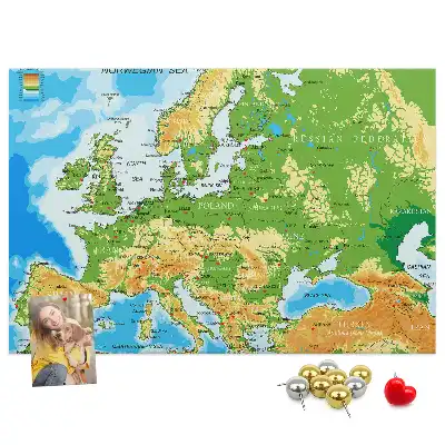 Tableau en liège déco Géographie Carte du Monde