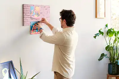 Tableau en liège déco Briques mur