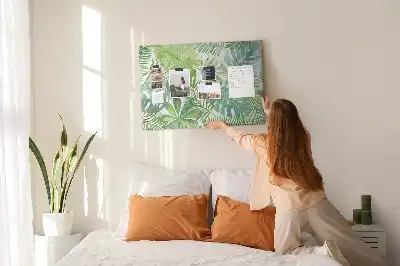 Tableau en liège déco Feuilles des tropiques composition végétale