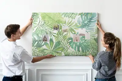 Tableau en liège déco Feuilles des tropiques composition végétale