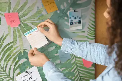 Tableau en liège déco Feuilles des tropiques composition végétale