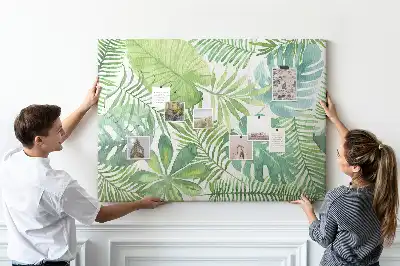 Tableau en liège déco Feuilles des tropiques composition végétale
