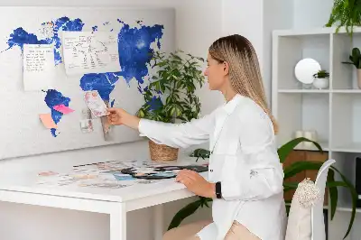 Tableau de liège Carte du monde cosmos