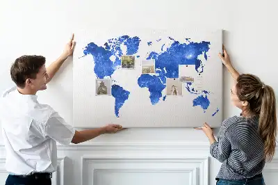 Tableau de liège Carte du monde cosmos