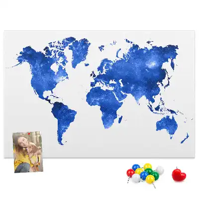 Tableau de liège Carte du monde cosmos