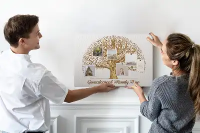 Tableau en liège déco Ancien arbre généalogique
