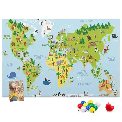 Tableau de liège Carte du monde Cultures