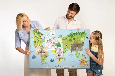 Tableau de liège Carte du monde Cultures
