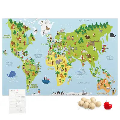Tableau de liège Carte du monde Cultures