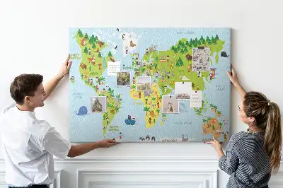Tableau de liège Carte du monde Cultures