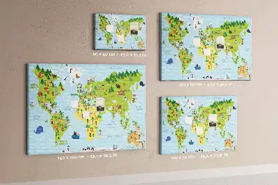 Tableau de liège Carte du monde Cultures