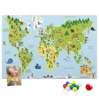 Tableau de liège Carte du monde Cultures