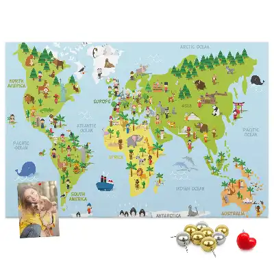 Tableau de liège Carte du monde Cultures