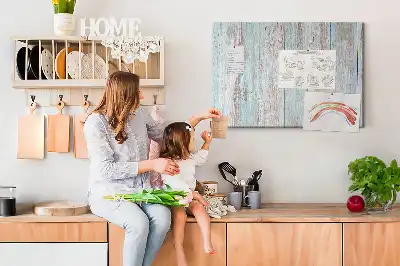 Tableau d’affichage en liège Bois pastel