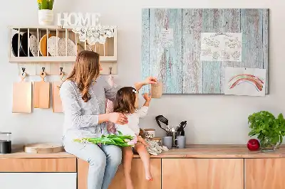 Tableau d’affichage en liège Bois pastel