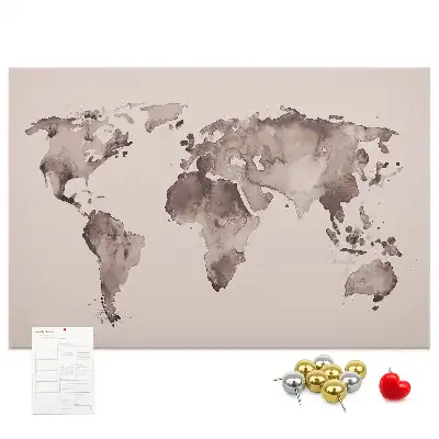 Tableau en liège déco Le monde peint à l'aquarelle