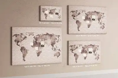 Tableau en liège déco Le monde peint à l'aquarelle