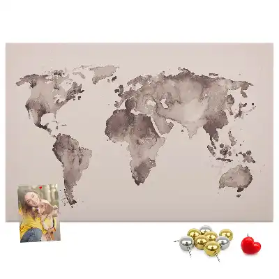 Tableau en liège déco Le monde peint à l'aquarelle