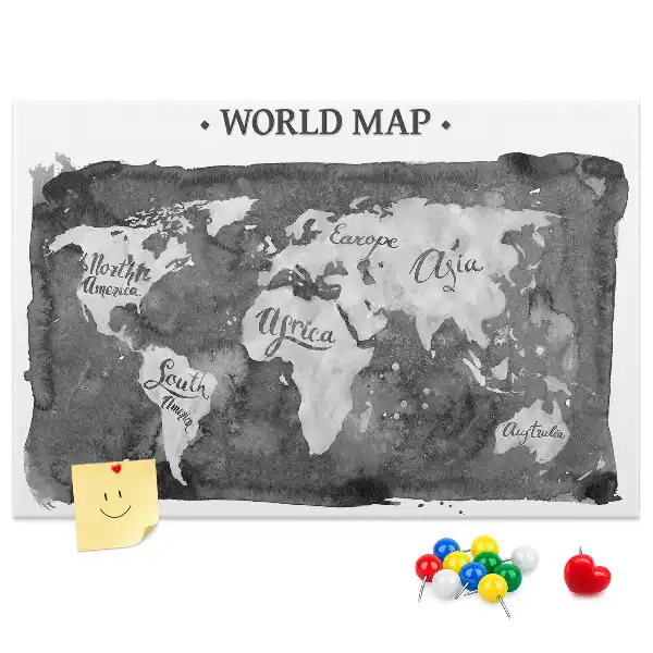 Tableau d’affichage en liège Carte du monde rétro