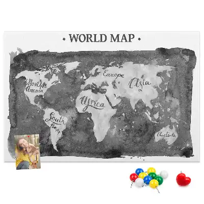 Tableau d’affichage en liège Carte du monde rétro