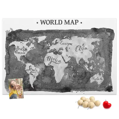 Tableau d’affichage en liège Carte du monde rétro