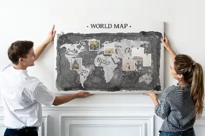 Tableau d’affichage en liège Carte du monde rétro