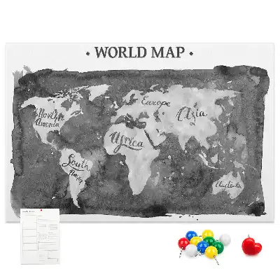 Tableau d’affichage en liège Carte du monde rétro